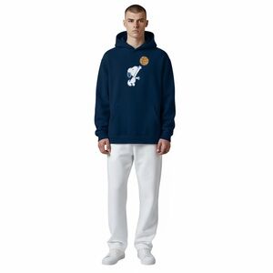 NWT Men's Peanuts Snoopy Crewneck Pullover Sweatshirt  Hoodie Navy Blue XL
